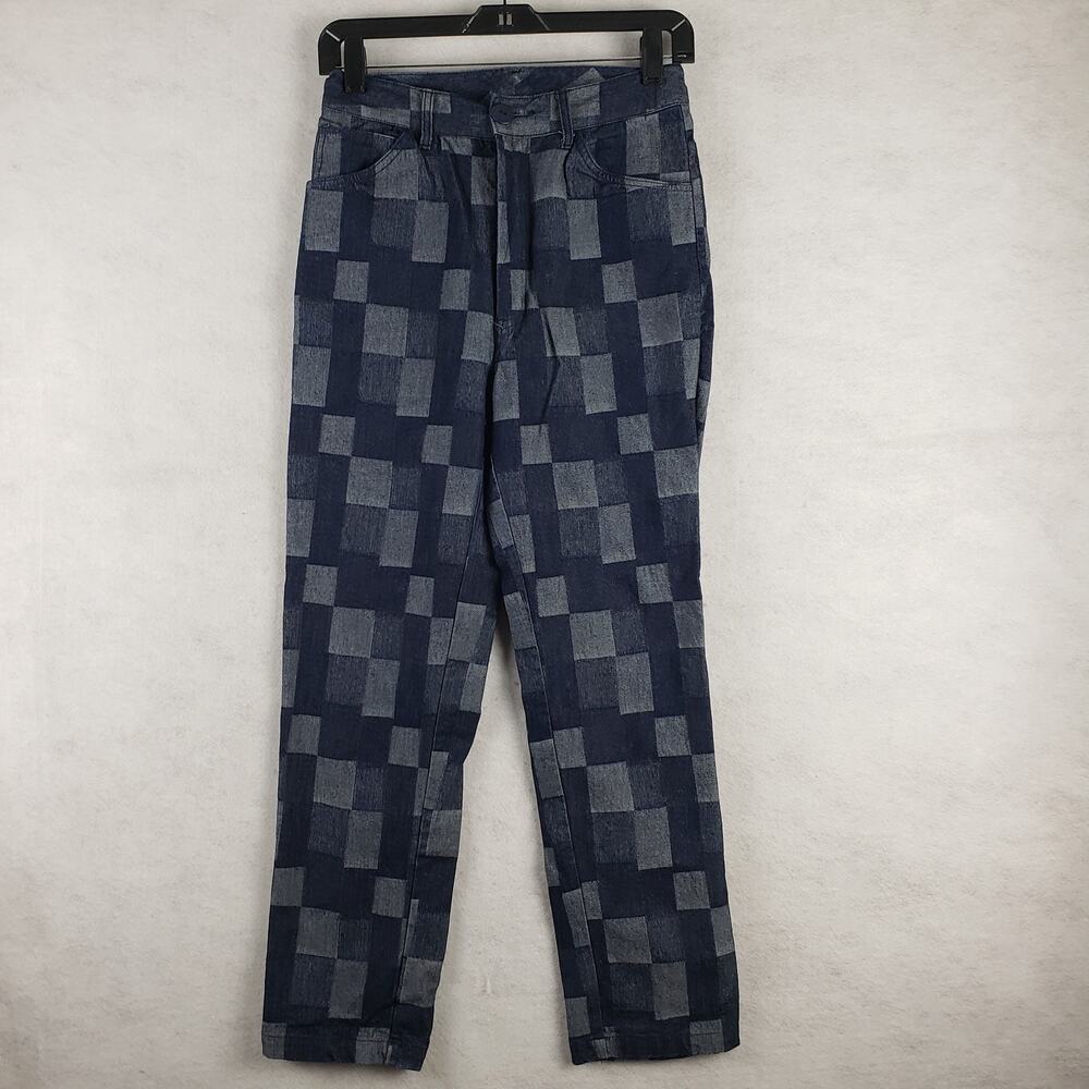 Urban Outfotters Hot Lava Women's S‎ Blue Tonal Checkered Pants 100% Cotton